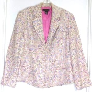 Lane Bryant Jacket Multicolor Woven Textured Classic Career Blazer Plus Size 16